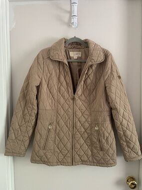 MICHAEL Michael Kors Quilted Diamond Jacket Tan Size M (282)